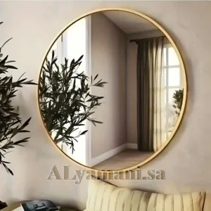 مرايا جدارية دائرية كبيرة ذهبية