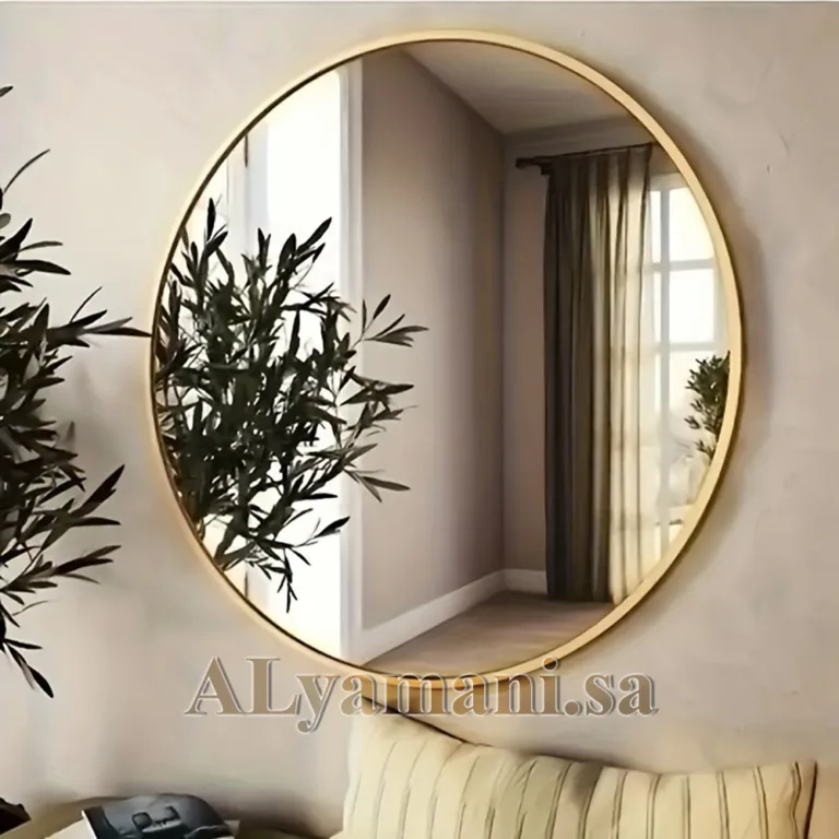 مرايا جدارية دائرية كبيرة ذهبية