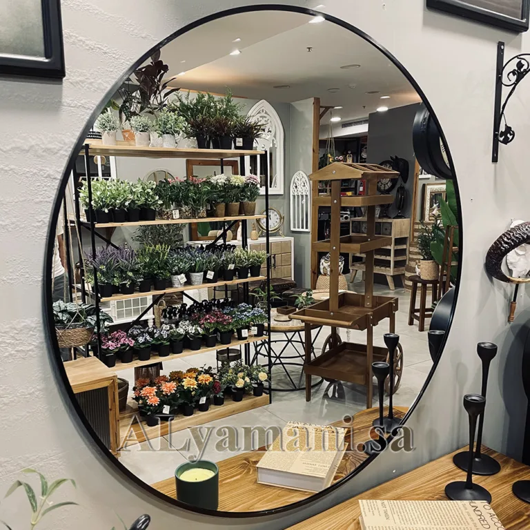 مرايا جدارية دائرية كبيرة سوداء