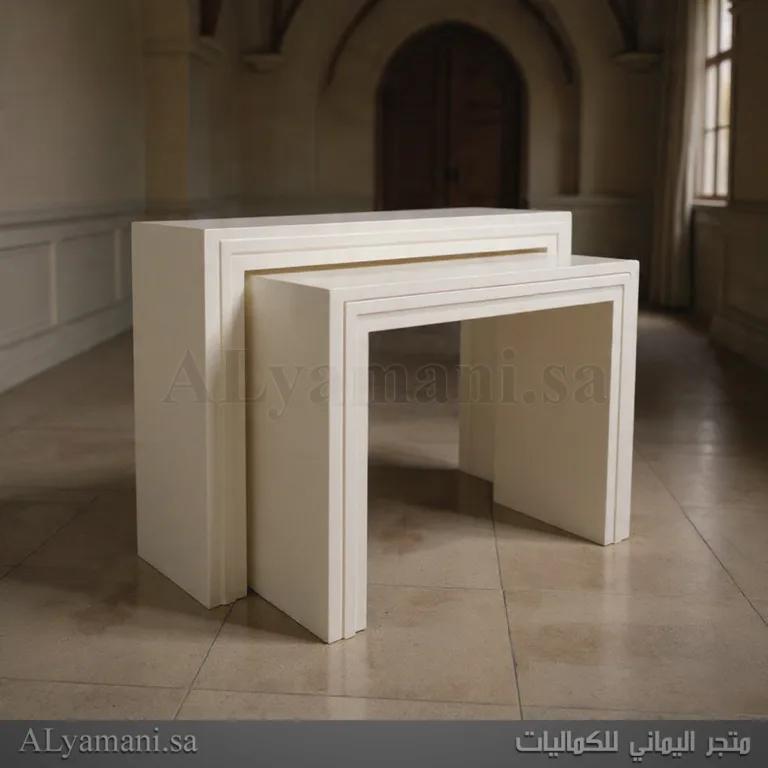 طاولات استقبال مربعة لون بيج