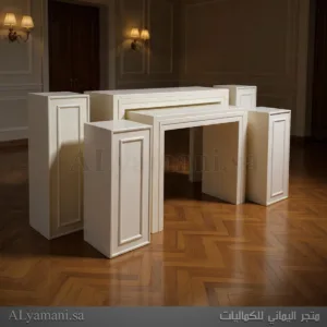 طقم استقبال مربع برواز عريض بيج