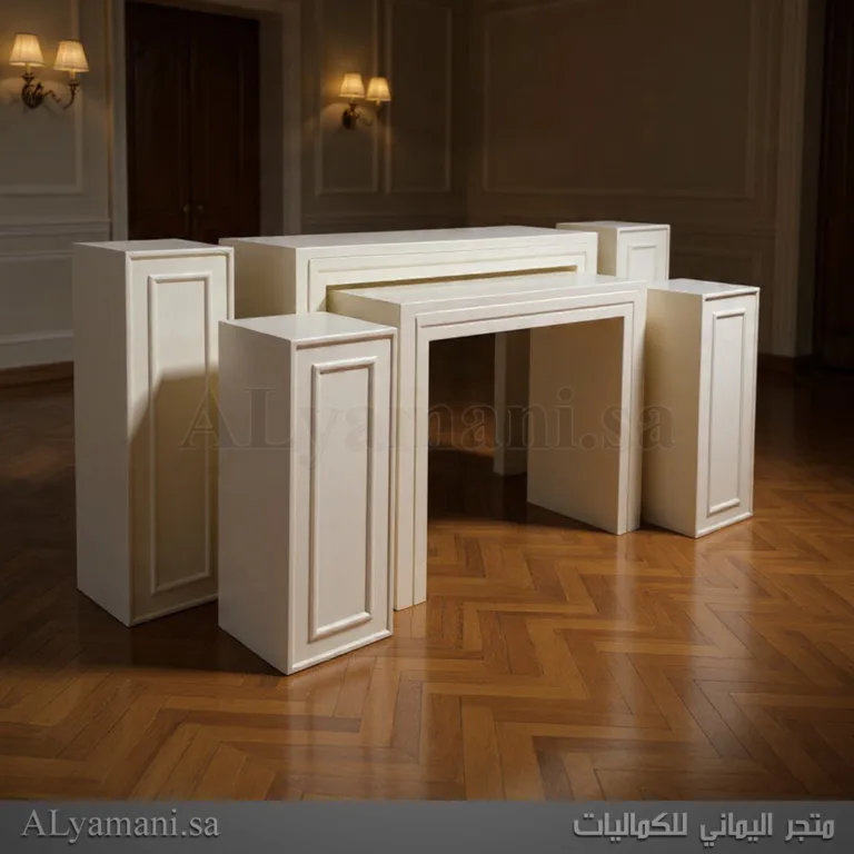 طقم استقبال مربع برواز عريض بيج