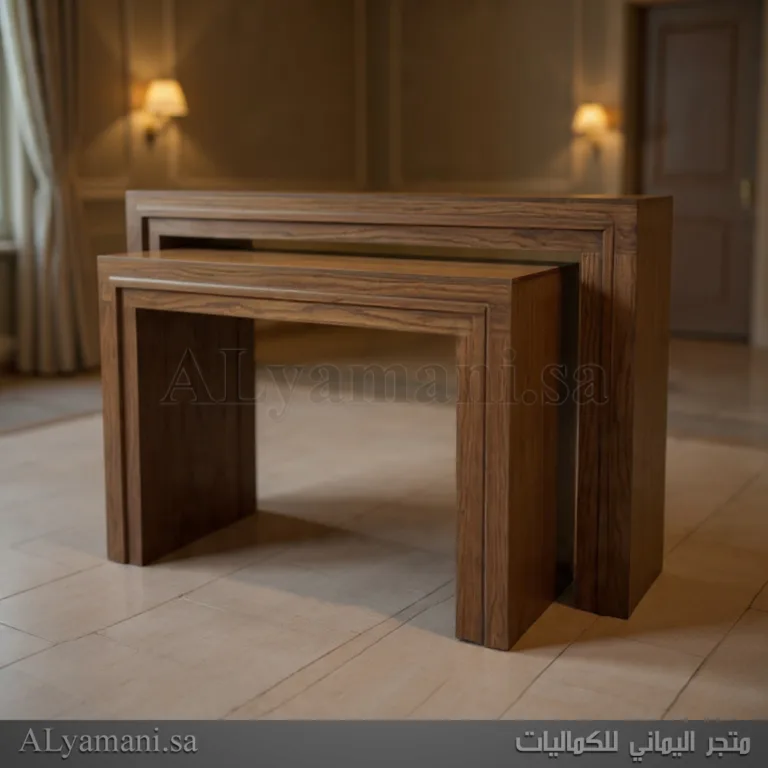 طاولة استقبال خشب سنديان مربع برواز
