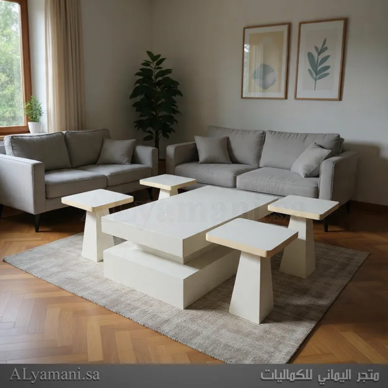 طاولة تقديم وخدمة سنديان أبيض