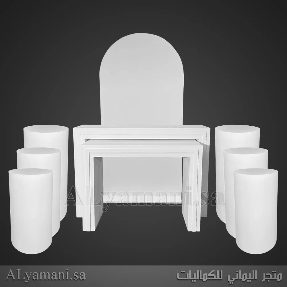 طقم مدخل استقبال طاولتين وخلفية و6 ستاندات سعر مخفض