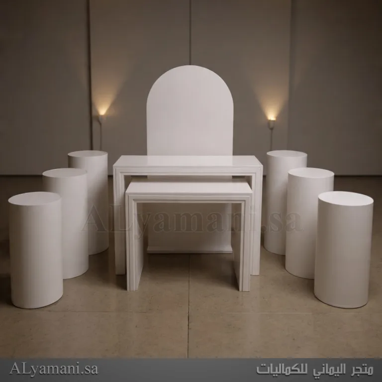 طقم مدخل استقبال طاولتين وخلفية و6 ستاندات سعر مخفض