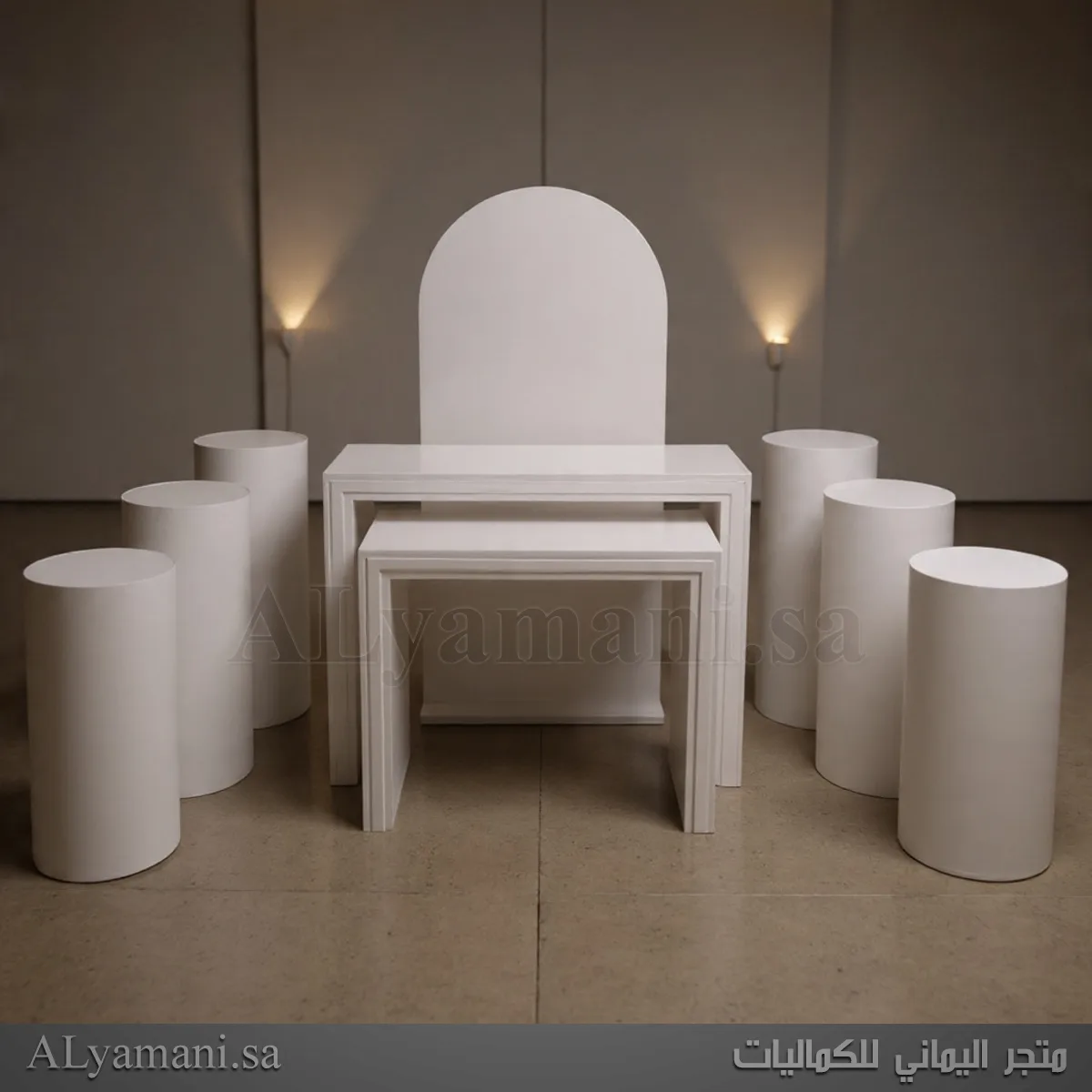 طقم مدخل استقبال طاولتين وخلفية و6 ستاندات سعر مخفض