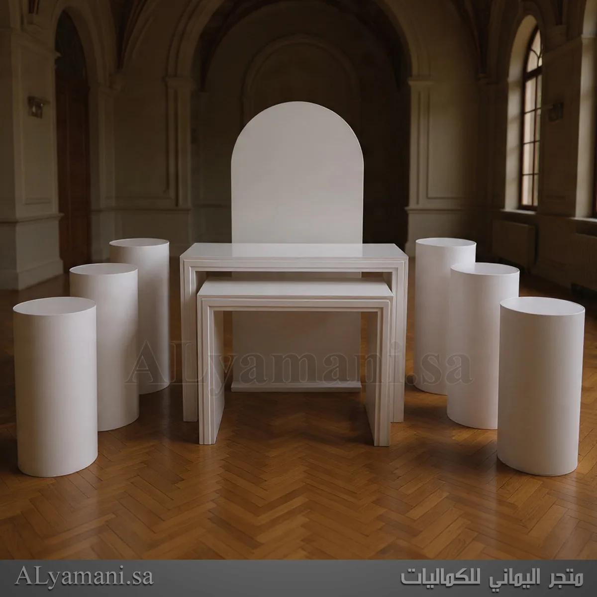طقم مدخل استقبال طاولتين وخلفية و6 ستاندات سعر مخفض