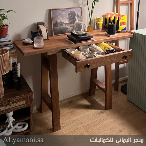 ركن قهوة خشب طبيعي سويدي