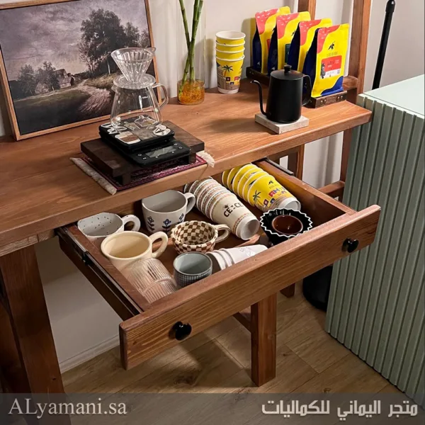 ركن قهوة خشب طبيعي سويدي