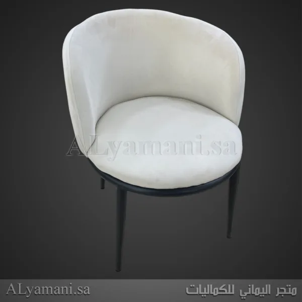 طقم جلسة كافيهات كرسيين وطاولة أبيض مخملي