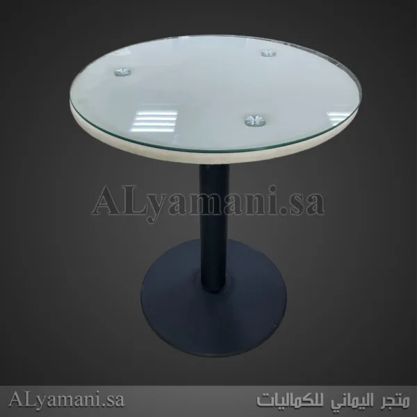 طقم جلسة كافيهات كرسيين وطاولة أبيض مخملي