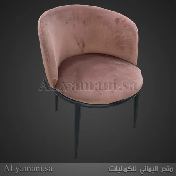 طقم جلسة كافيهات كرسيين وطاولة بني فاتح مخملي