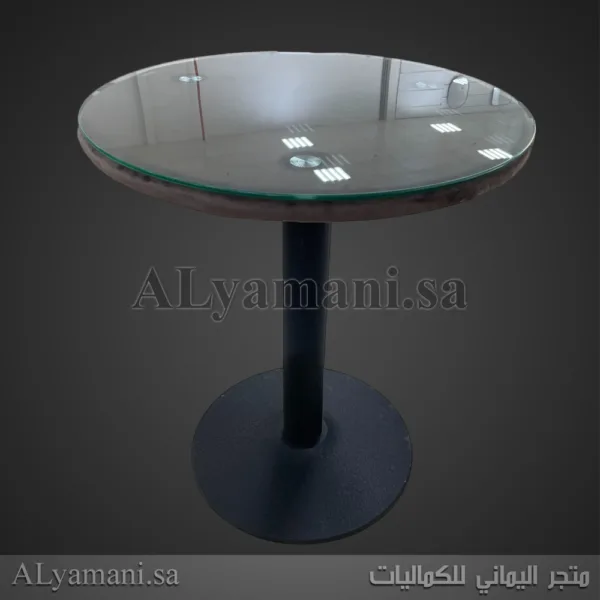 طقم جلسة كافيهات كرسيين وطاولة بني مخملي