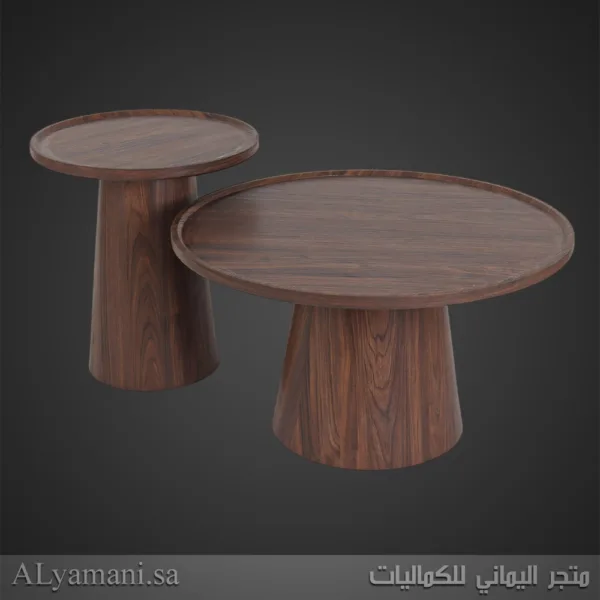 طقم طاولة شاي وقهوة باللون البني