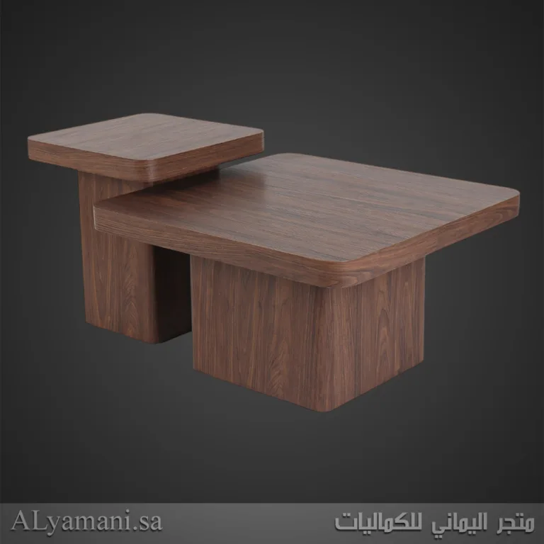 طقم طاولة ضيافة وتقديم مربعة باللون البني