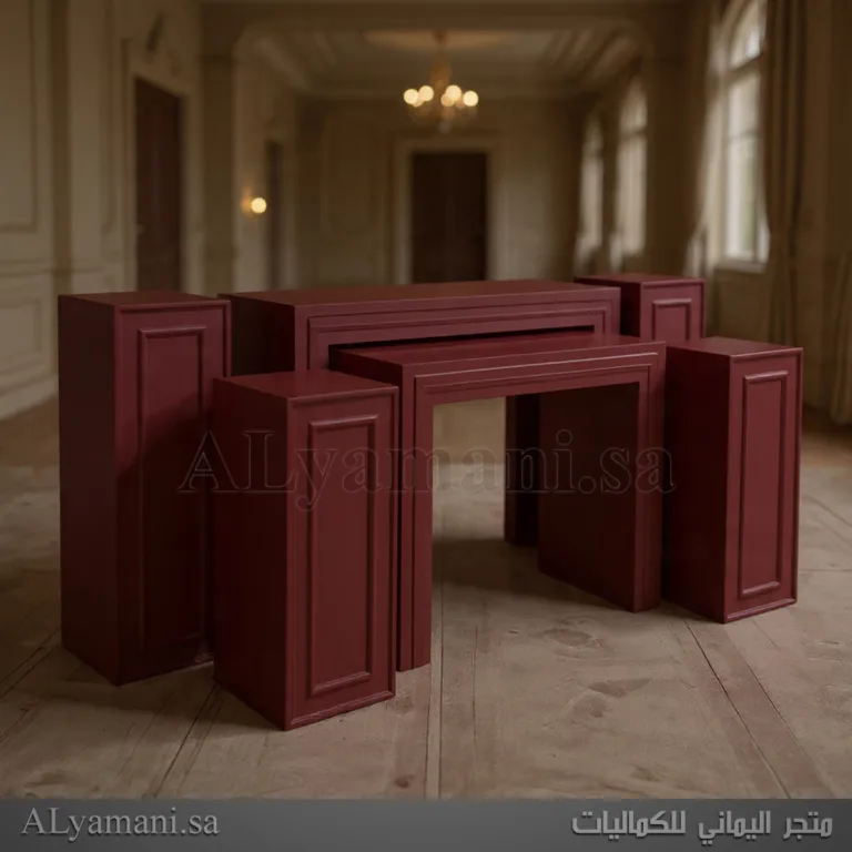 طقم استقبال مربع مع ستاندات عودي غزالي