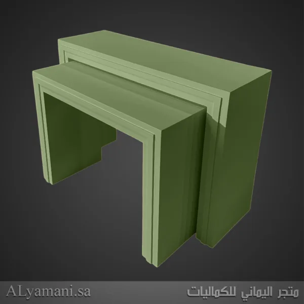 طاولة مدخل استقبال مربعة برواز اخضر فستقي
