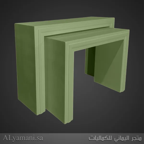 طاولة مدخل استقبال مربعة برواز اخضر فستقي