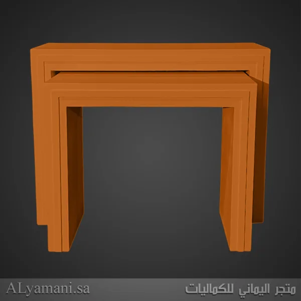 طقم استقبال مربع مع ستاندات اورنجي