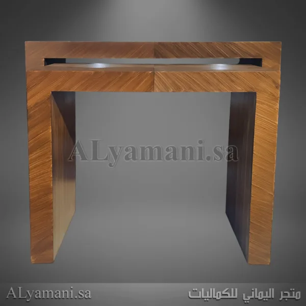 كونسول مدخل مربع بني معتق يدوي