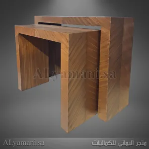 كونسول مدخل مربع بني معتق يدوي