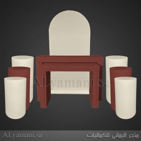 طقم استقبال خطوبة وملكة لون عودي غزالي وبيج فخم وأنيق