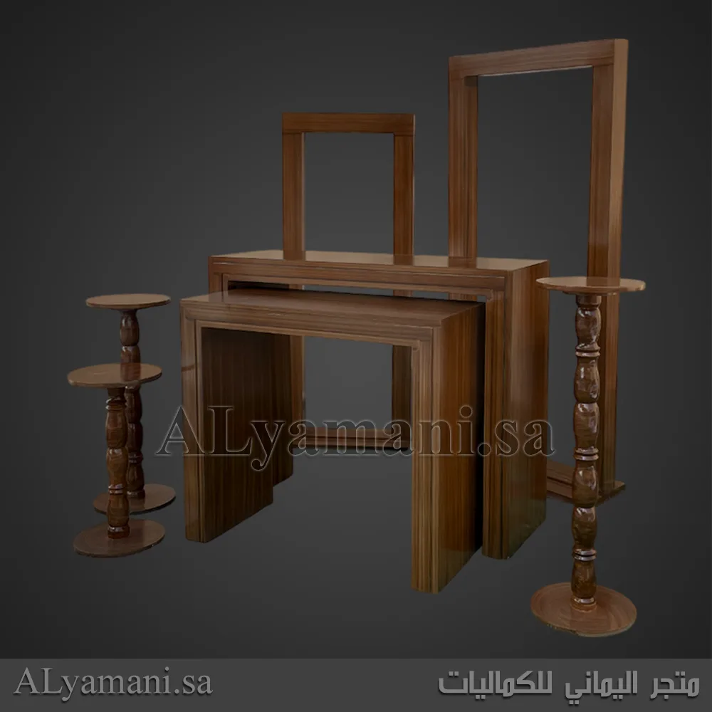 طقم مدخل استقبال كامل بني معتق يدوي فاخر