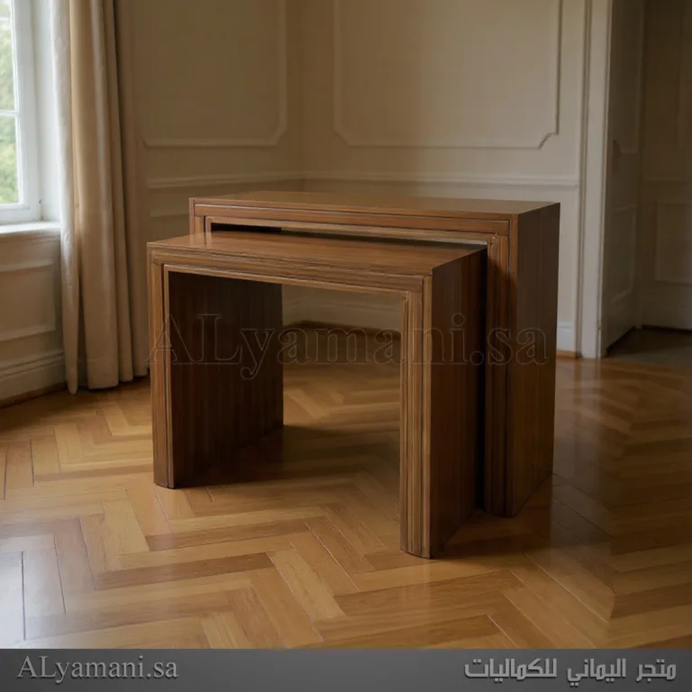 طقم طاولات مدخل استقبال بنية معتقة يدوي فاخرة