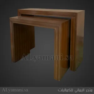 طقم طاولات مدخل استقبال بنية معتقة يدوي فاخرة