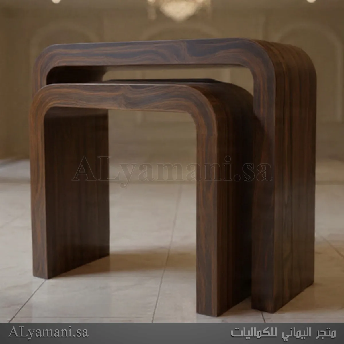 كونسول مدخل استقبال بني معتق خشبي فخم