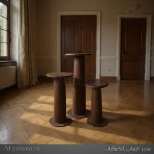 طقم طاولات ستاند جانبية خشب سنديان بني