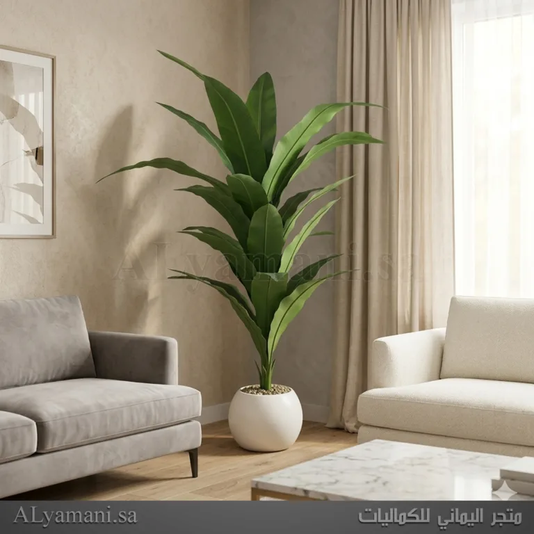 شجر عش الطير صناعي فخم مظهر طبيعي بمركن أبيض مودرن مقاس 165-200 سم