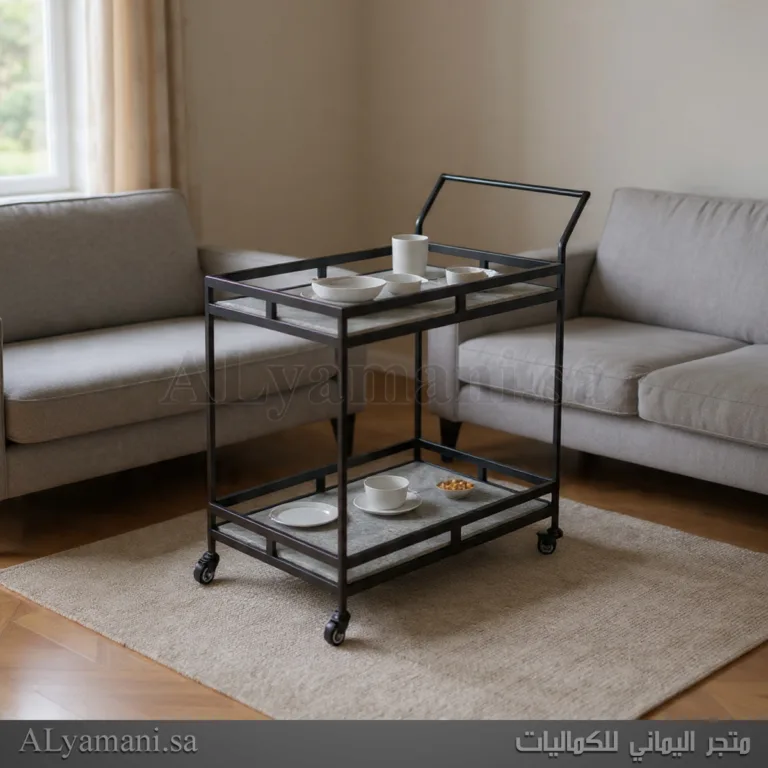 عربة ضيافة وتقديم ترولي سرفر دورين لون رمادي