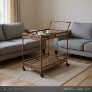 عربة ضيافة وتقديم ترولي سرفر دورين لون بني