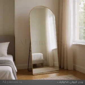 مرايا ستاند ارضية جدارية مقوسة 60x165 سم اطار ذهبي
