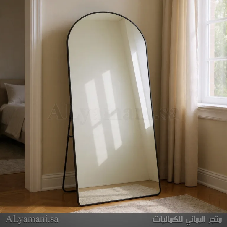 مرايا ستاند ارضية جدارية مقوسة 80x180 سم اطار اسود