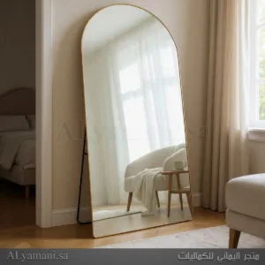 مرايا ستاند ارضية جدارية مقوسة 80x180 سم اطار ذهبي