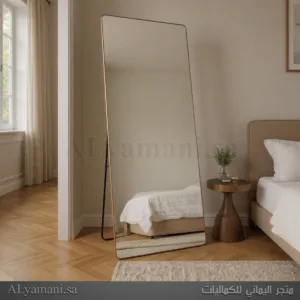 مرايا ستاند ارضية جدارية مستطيلة 80x180 سم اطار ذهبي