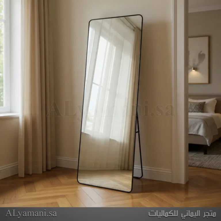 مرايا ستاند ارضية جدارية مستطيلة 60x165 سم اطار اسود