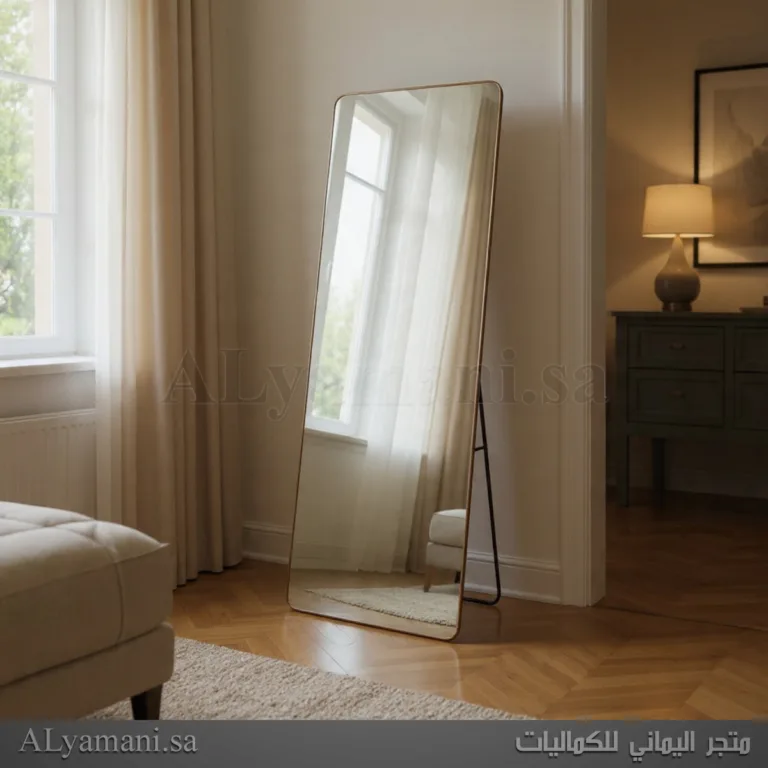 مرايا ستاند ارضية جدارية مستطيلة 60x165 سم اطار ذهبي