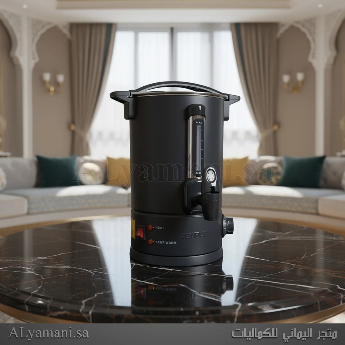 موزع ومسخن مياه كهربائي ون تراست مطلي باللون الأسود المطفي المقاوم للبصمات مع خيارات السعات المتعددة