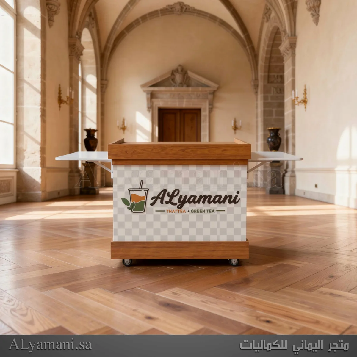 ورشة تصنيع عربة كيترنق مخصصة مع رف تخزين خلفي قابل للإزالة وكفرات لسهولة النقل والتأجير